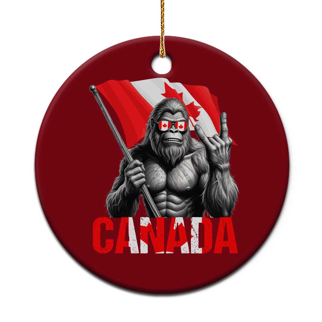 Bigfoot Canada Flag Ceramic Ornament Canadian Maple Leaf Patriotic Sasquatch TS10 1pc Red Print Your Wear
