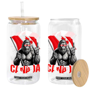 Bigfoot Canada Flag Glass Can Canadian Maple Leaf Patriotic Sasquatch TS10 Print Your Wear