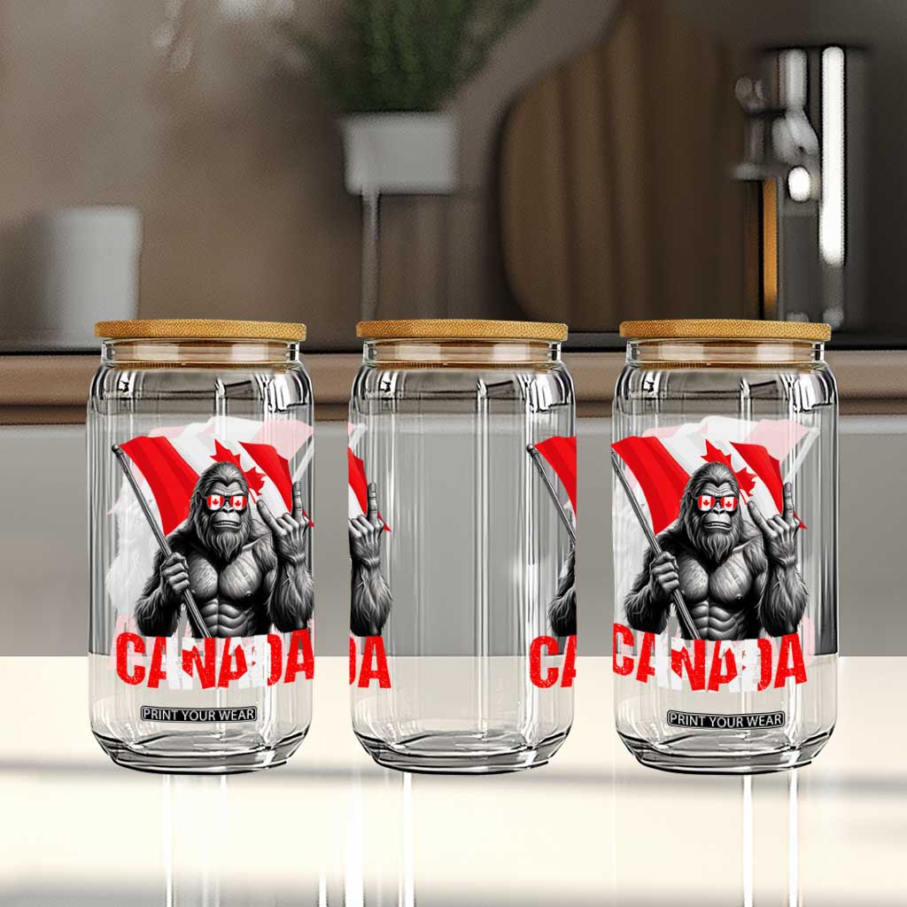 Bigfoot Canada Flag Glass Can Canadian Maple Leaf Patriotic Sasquatch TS10 Print Your Wear