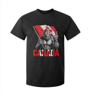 Bigfoot Canada Flag T Shirt For Kid Canadian Maple Leaf Patriotic Sasquatch TS10 Black Print Your Wear