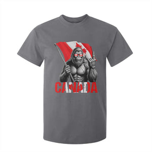 Bigfoot Canada Flag T Shirt For Kid Canadian Maple Leaf Patriotic Sasquatch TS10 Charcoal Print Your Wear