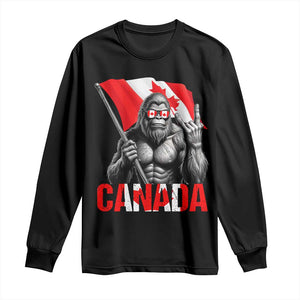 Bigfoot Canada Flag Long Sleeve Shirt Canadian Maple Leaf Patriotic Sasquatch TS10 Black Print Your Wear
