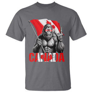 Bigfoot Canada Flag T Shirt Canadian Maple Leaf Patriotic Sasquatch TS10 Charcoal Print Your Wear
