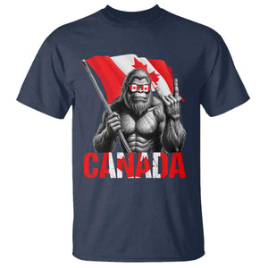 Bigfoot Canada Flag T Shirt Canadian Maple Leaf Patriotic Sasquatch TS10 Navy Print Your Wear