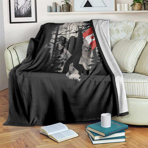 Bigfoot Canada Flag Throw Blanket Retro Sasquatch Forest Rock On TS10 Print Your Wear