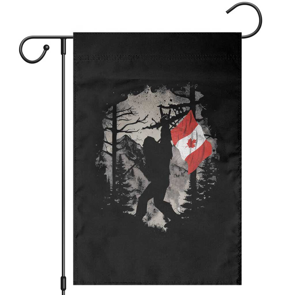Bigfoot Canada Flag Garden Flag Retro Sasquatch Forest Rock On TS10 Black Print Your Wear