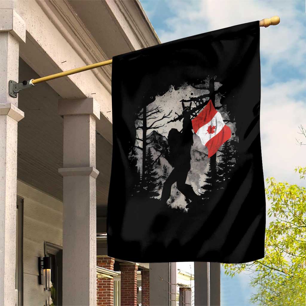 Bigfoot Canada Flag Garden Flag Retro Sasquatch Forest Rock On TS10 Print Your Wear