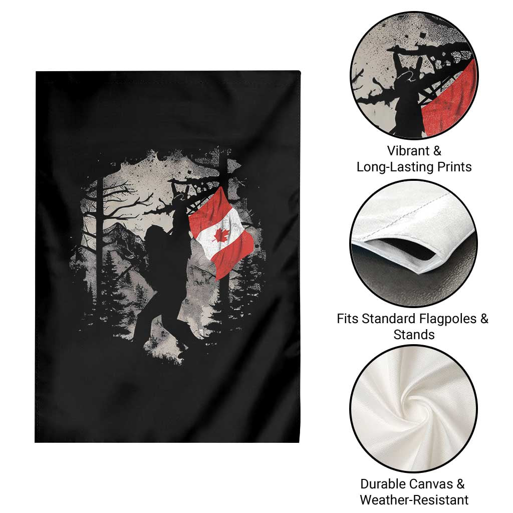 Bigfoot Canada Flag Garden Flag Retro Sasquatch Forest Rock On TS10 Print Your Wear