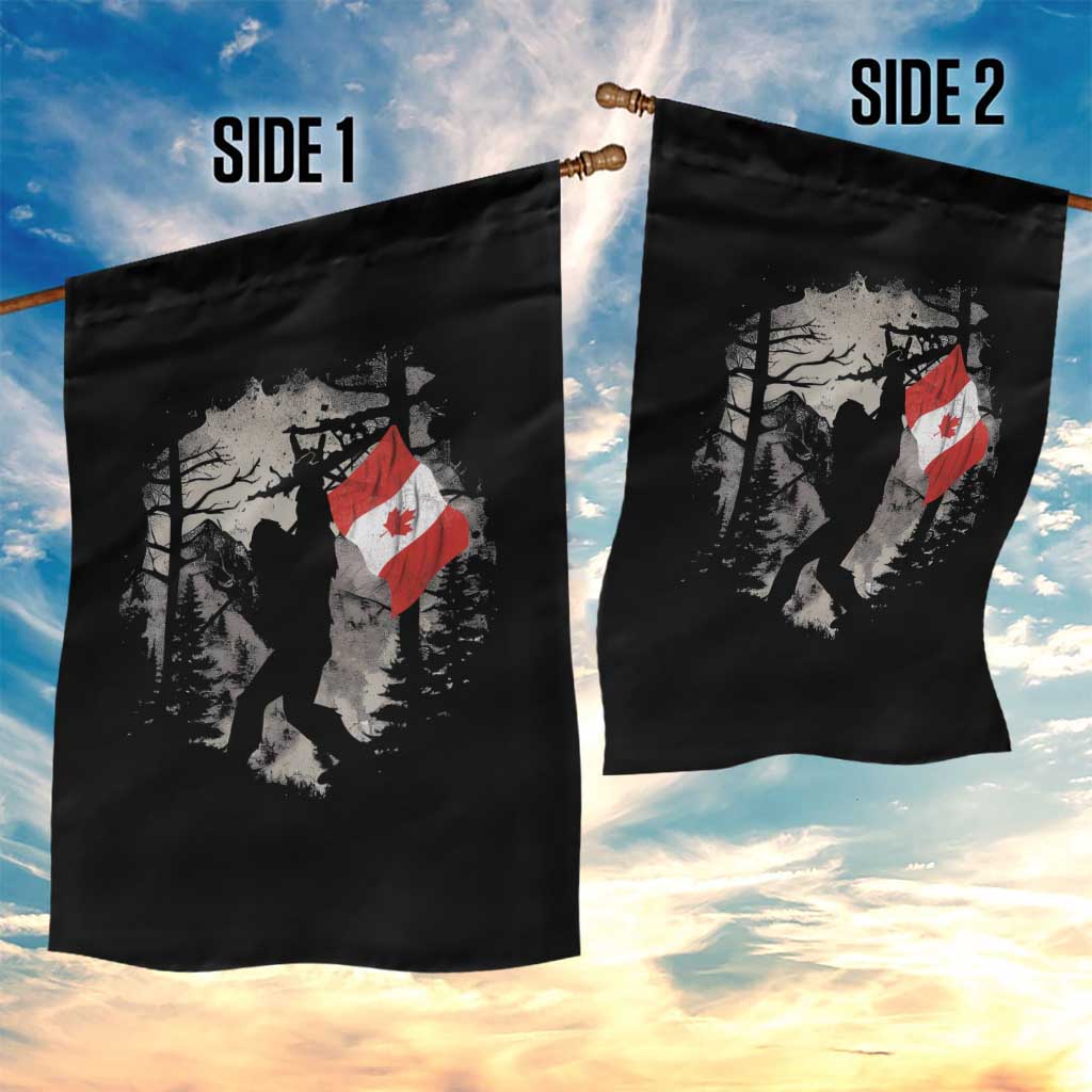 Bigfoot Canada Flag Garden Flag Retro Sasquatch Forest Rock On TS10 Print Your Wear
