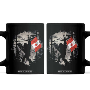 Bigfoot Canada Flag Coffee Mug Retro Sasquatch Forest Rock On TS10 Black Print Your Wear