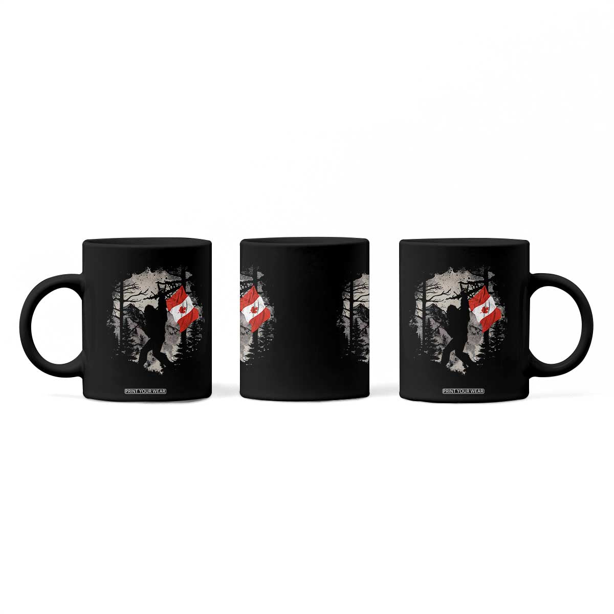 Bigfoot Canada Flag Coffee Mug Retro Sasquatch Forest Rock On TS10 Print Your Wear