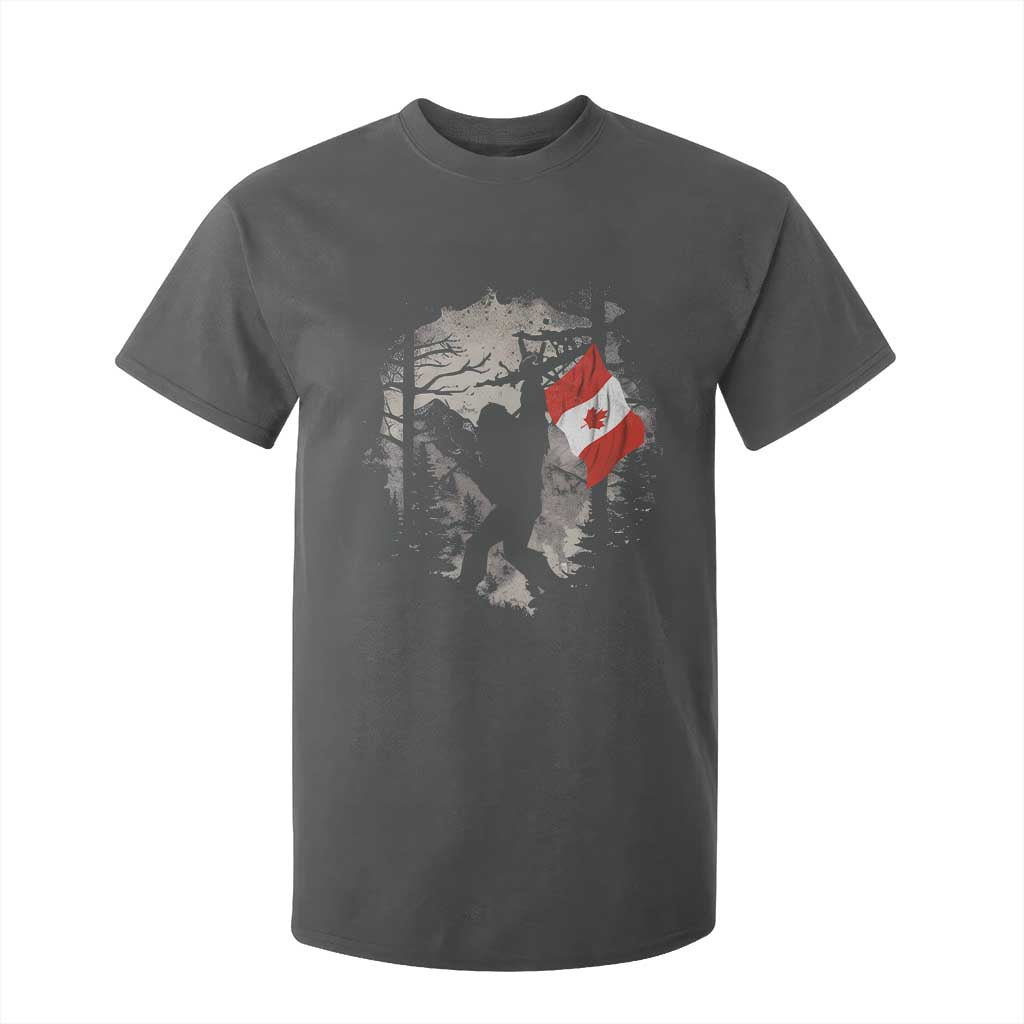 Bigfoot Canada Flag T Shirt For Kid Retro Sasquatch Forest Rock On TS10 Dark Heather Print Your Wear