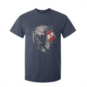 Bigfoot Canada Flag T Shirt For Kid Retro Sasquatch Forest Rock On TS10 Navy Print Your Wear