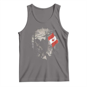 Bigfoot Canada Flag Tank Top Retro Sasquatch Forest Rock On TS10 Deep Heather Print Your Wear