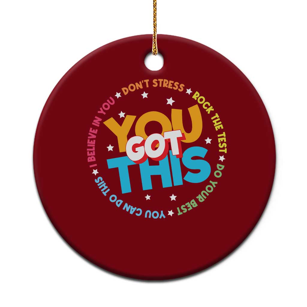 Test Day Teacher Ceramic Ornament Rock The Test Dont Stress Just Do Your Best TS10 1pc Red Print Your Wear