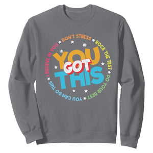 Test Day Teacher Sweatshirt Rock The Test Dont Stress Just Do Your Best TS10 Charcoal Print Your Wear