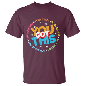 Test Day Teacher T Shirt Rock The Test Dont Stress Just Do Your Best TS10 Maroon Print Your Wear
