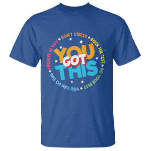 Test Day Teacher T Shirt Rock The Test Dont Stress Just Do Your Best TS10 Royal Blue Print Your Wear