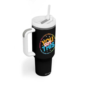 Test Day Teacher Tumbler With Handle Rock The Test Dont Stress Just Do Your Best TS10 Print Your Wear