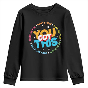 Test Day Teacher Youth Sweatshirt Rock The Test Dont Stress Just Do Your Best TS10 Black Print Your Wear
