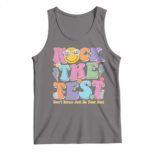 Teacher Test Day Tank Top Rock The Test Dont Stress Just Do Your Best Cute Groovy TS10 Deep Heather Print Your Wear