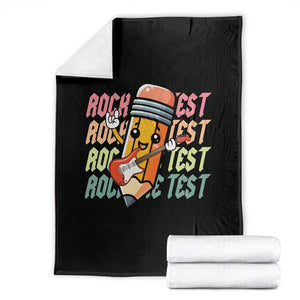 Teacher Rock The Test Day Throw Blanket Testing Motivational TS10 Black Print Your Wear