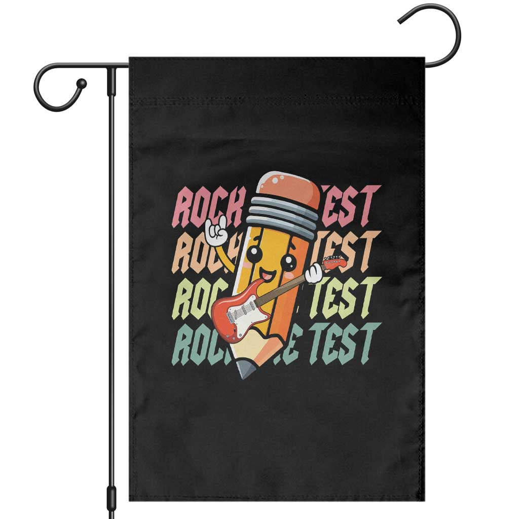 Teacher Rock The Test Day Garden Flag Testing Motivational TS10 Black Print Your Wear