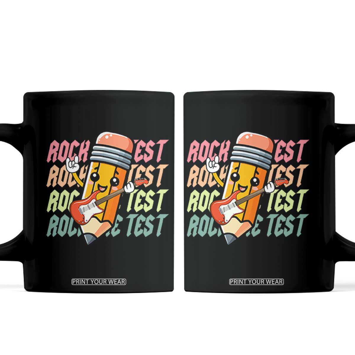 Teacher Rock The Test Day Coffee Mug Testing Motivational TS10 Black Print Your Wear