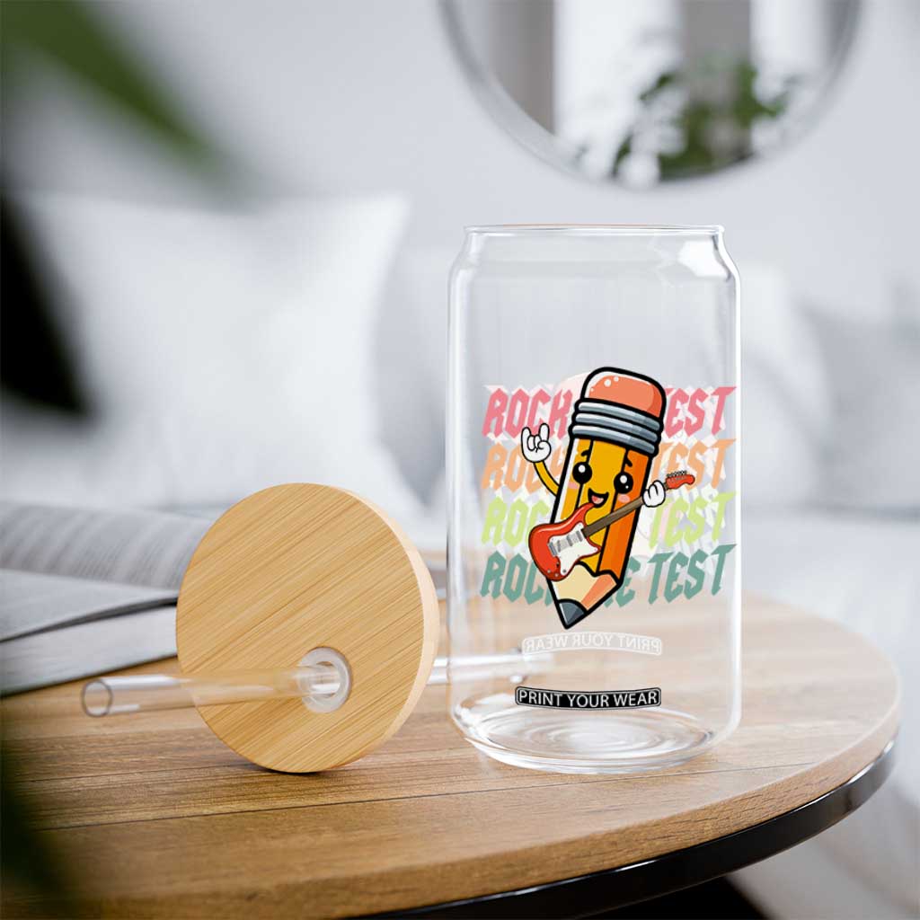 Teacher Rock The Test Day Glass Can Testing Motivational TS10 Print Your Wear