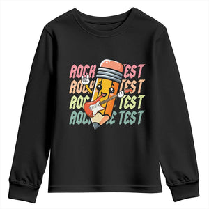 Teacher Rock The Test Day Youth Sweatshirt Testing Motivational TS10 Black Print Your Wear