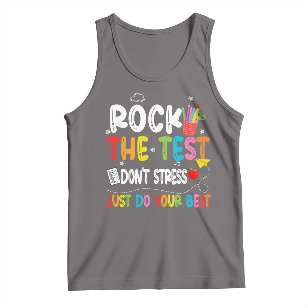 Rock The Test Day Tank Top Teacher Exam Testing Outfit Just Do Your Best TS10 Deep Heather Print Your Wear