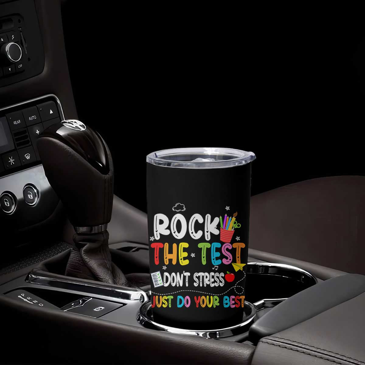 Rock The Test Day Tumbler Cup Teacher Exam Testing Outfit Just Do Your Best TS10 Print Your Wear
