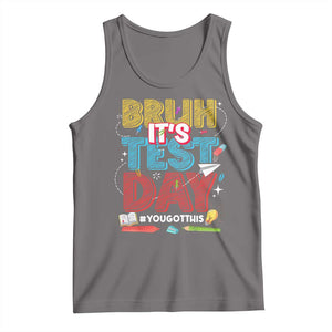 Bruh Test Day Tank Top You Got This Testing Motivational Teacher TS10 Deep Heather Print Your Wear