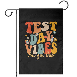 Test Day Vibes Garden Flag Teacher Groovy Testing Day Exam TS10 Black Print Your Wear