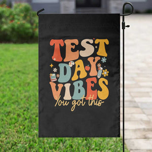 Test Day Vibes Garden Flag Teacher Groovy Testing Day Exam TS10 Print Your Wear