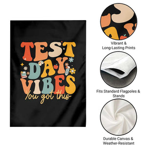 Test Day Vibes Garden Flag Teacher Groovy Testing Day Exam TS10 Print Your Wear