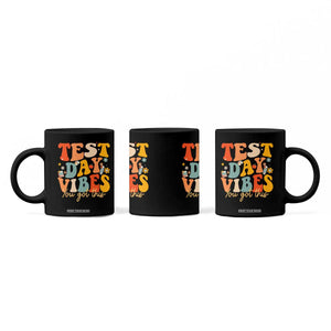 Test Day Vibes Coffee Mug Teacher Groovy Testing Day Exam TS10 Print Your Wear