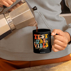 Test Day Vibes Coffee Mug Teacher Groovy Testing Day Exam TS10 Print Your Wear