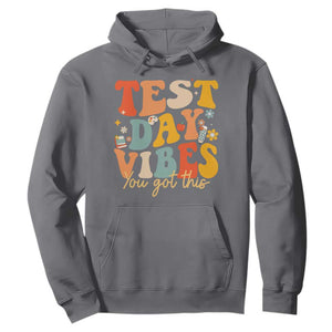 Test Day Vibes Hoodie Teacher Groovy Testing Day Exam TS10 Charcoal Print Your Wear