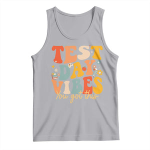 Test Day Vibes Tank Top Teacher Groovy Testing Day Exam TS10 Athletic Heather Print Your Wear