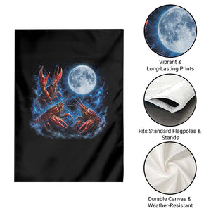 Three Crawfish Moon Garden Flag Lobster Howling To The Moon Vintage Moon Animals TS10 Print Your Wear