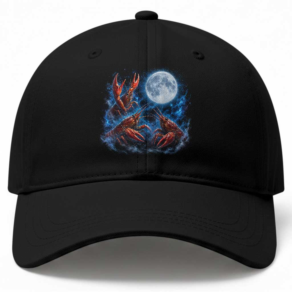 Three Crawfish Moon Baseball Cap Lobster Howling To The Moon Vintage Moon Animals TS10 Print Your Wear