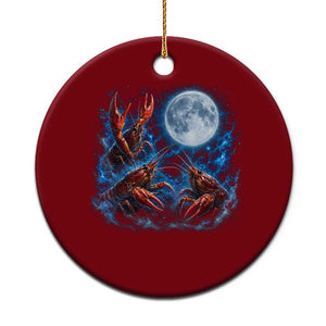 Three Crawfish Moon Ceramic Ornament Lobster Howling To The Moon Vintage Moon Animals TS10 1pc Red Print Your Wear