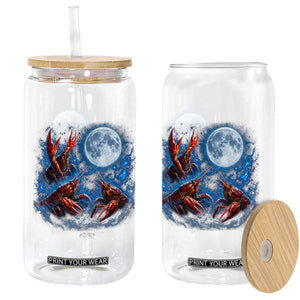 Three Crawfish Moon Glass Can Lobster Howling To The Moon Vintage Moon Animals TS10 Print Your Wear