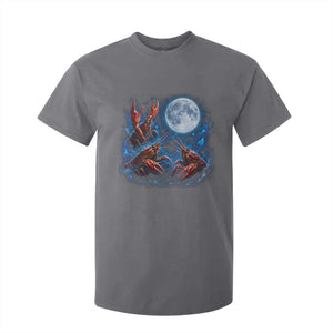 Three Crawfish Moon T Shirt For Kid Lobster Howling To The Moon Vintage Moon Animals TS10 Charcoal Print Your Wear