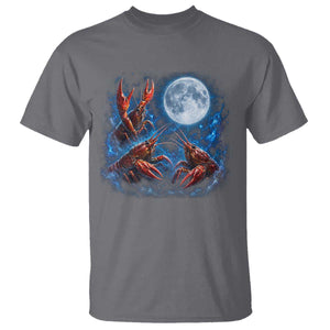 Three Crawfish Moon T Shirt Lobster Howling To The Moon Vintage Moon Animals TS10 Charcoal Print Your Wear