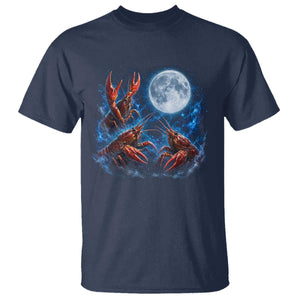 Three Crawfish Moon T Shirt Lobster Howling To The Moon Vintage Moon Animals TS10 Navy Print Your Wear