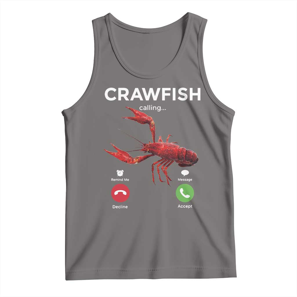 Crawfish Calling Tank Top Funny Fishing Cajun Boil Lobster Meme TS10 Deep Heather Print Your Wear