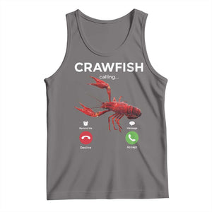 Crawfish Calling Tank Top Funny Fishing Cajun Boil Lobster Meme TS10 Deep Heather Print Your Wear