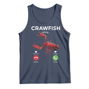 Crawfish Calling Tank Top Funny Fishing Cajun Boil Lobster Meme TS10 Navy Print Your Wear